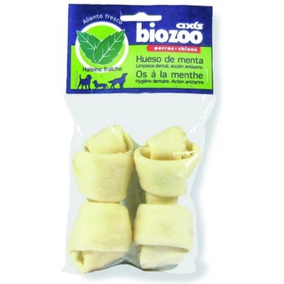 Biozoo Knotted Bone with Minty Flavour - кокалчета от телешка кожа с ментов вкус, 3 пакета х 2 броя