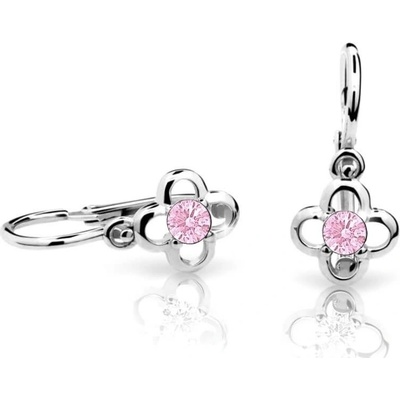Cutie Jewellery detské náušnice z bieleho zlata C1944-10-X-2 ružová