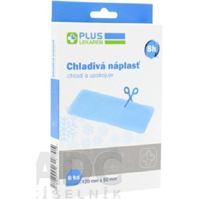 PLUS LEKÁREŇ hydrogélová chladivá náplasť 120 x 50 mm 6 ks