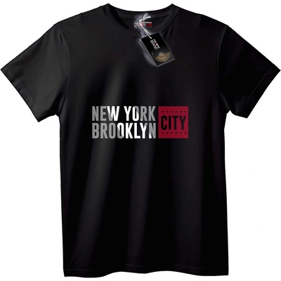 NOONEBRAND Тениска New York Brooklyn Град - 2XL, Black