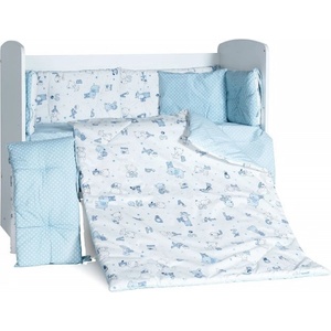 Dizain Бебешки спален комплект ЗОО БУКВИ СИНИ Ластик Цип Comfort Line
