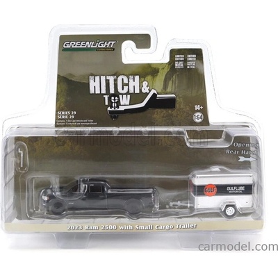 Greenlight Dodge Ram 2500 Pick-up Ups 2023 With Trailer Černá Bílá 1:64