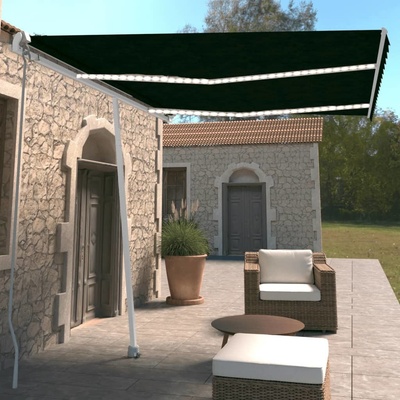 vidaXL Ručně zatahovací markýza s LED světlem 350 x 250 cm antracitová