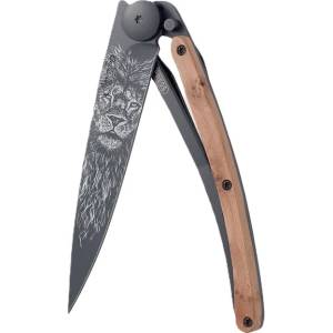 DEEJO 9gb107 tattoo black / Стилно ултралеко джобно ножче с дискретно черно острие с татуировка (9gb107)