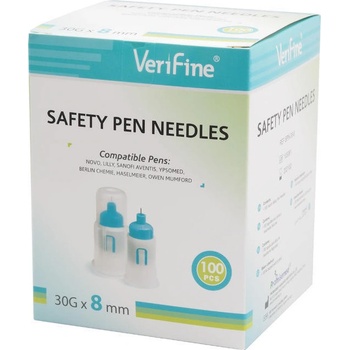 VERIFINE Jehly bezpečnostní 8 pro všechna inz. pera 30G x 8 mm