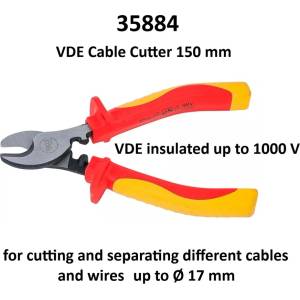 BGS technic Клещи vde клещи резачки 150 мм - за рязане на кабели до o17 мм ; bgs 35884