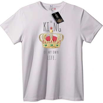 NOONEBRAND Тениска Крал на собствения си живот - 5XL, White