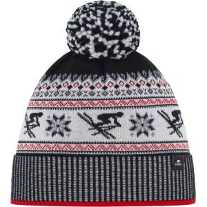 Eisbär Зимна шапка (beanie) Eisbär Retroski Pompon Beanie - Ketchup / Black / White / Grey - размер One Size (904-5488-0211)