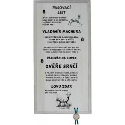 Dřevo Novák Pasovací list srnec č.734 na frézované desce 2D