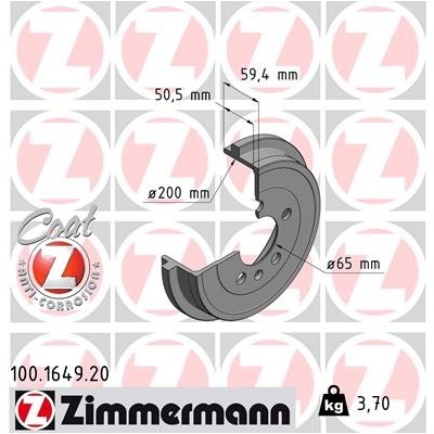 Brzdový buben ZIMMERMANN 100.1649.20