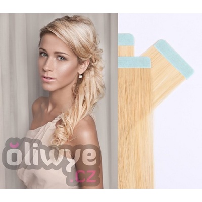 Vlasy pásky tapex Tape in remy 60cm 20ks #613 světlá blond – Zboží Mobilmania