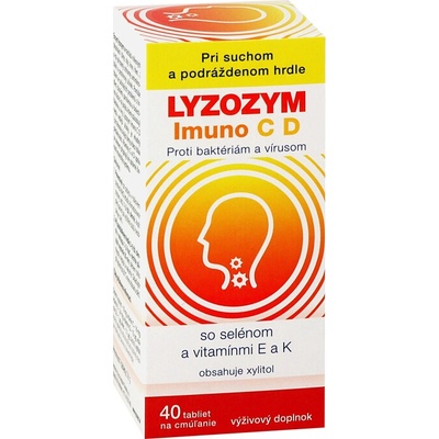Lyzozym Imuno C D so selénom a vitamínmi E a K 40 žuvacích tabliet