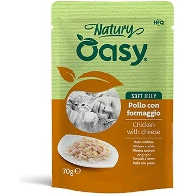 Oasy Cat Natury Soft Jelly Adult Kuřecí filety se sýrem v želé 70 g