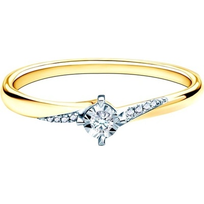 Savicki zásnubní prsten dvoubarevné zlato diamanty SAVR73502 YW