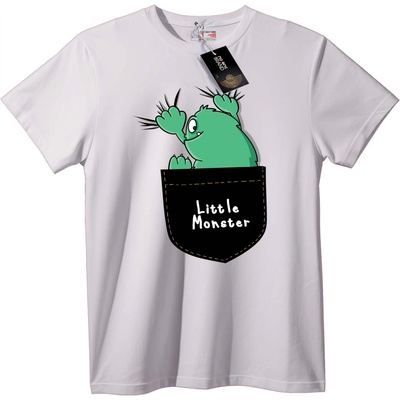 NOONEBRAND Тениска Малко Чудовище в Джоба - XL, Black