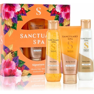 Sanctuary Spa Signature Sanctuary Spa Signature Collection osvěžující sprchový gel 150 ml + Sanctuary Spa Signature Collection gelový peeling s vyhlazujícím efektem 100 ml + Sanctuary Spa Signature Co