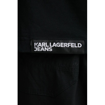 Karl Lagerfeld Jeans Памучна тениска Karl Lagerfeld Jeans в черно с десен A1M17045 (A1M17045)