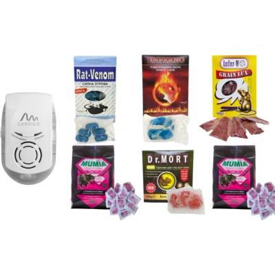 Англия Gardigo PLUS за 230 кв. м. + XXL КОМПЛЕКТ: Отрови за мишки - Мумия, Д-р Морт, Infer-no Grain Lux, Мумия, Infern-no паста, Rat Venom (62323-801010-2-1207-3001-1205-1003)