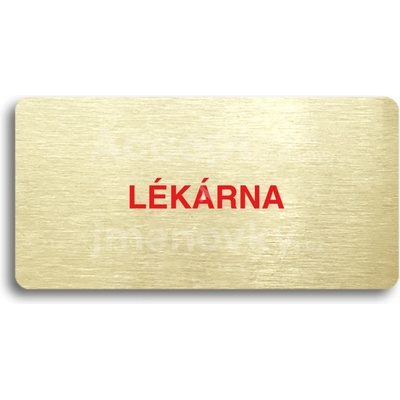 ACCEPT Piktogram LÉKÁRNA - zlatá tabulka - barevný tisk bez rámečku