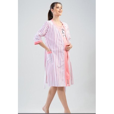 Tehotenská nočná košeľa so županom love yourself