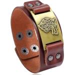 HARAHU Мъжка гривна BR-33185 - Wolf / Кафява KP33185