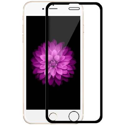 Изключително издръжливо закалено стъкло (Tempered Glass) за предната част на Apple iPhone 6 / 6S - тънка черна рамка (575)
