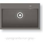 Pyramis Мивка с преливник Pyramis PYRAGRANITE ITHAKA 78X51 1B, МЕТАЛНО СИВО Мивка за вграждане