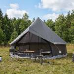 vidaXL Палатка типи 6-местен Кафяво Сиво Полиестер и стомана (42029027) Палатка