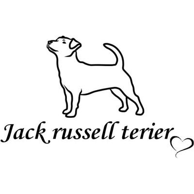 Nažehlovací nápis s motivem plemene - Jack russell terier Vzor: 3, Potisk: černá, Motiv: srdce