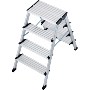 KRAUSE Двустранна алуминиева стълба с широки стъпала KRAUSE TREPPO 2x4 (06126047)