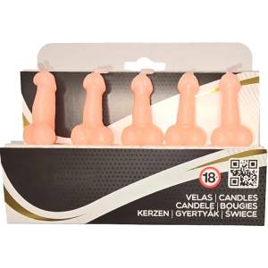  Декоративни еротични свещи, пенис форма, 5 броя - Penis Candles (D-242387)