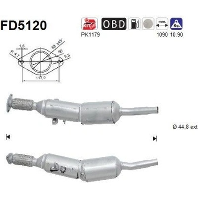 Filtr sazových částic, výfukový systém AS FD5120