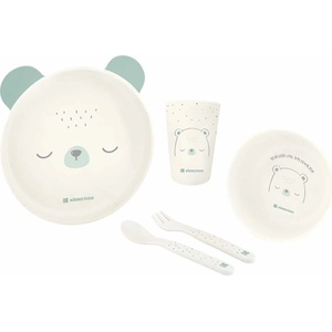 KikkaBoo Пластмасов сет за хранене KikkaBoo - Bear with Me, Mint (31302040135)