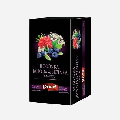 Druid Čučoriedka jahoda a baza s mätou ovocný čaj bez ibišteka 12 x 3 g