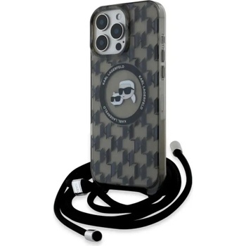 KARL LAGERFELD IML Crossbody Monogram Karl & Choupette Head MagSafe Case за iPhone 16 Pro Max - черен (3666339320393)