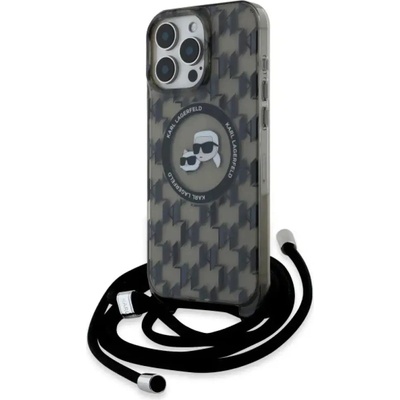 KARL LAGERFELD IML Crossbody Monogram Karl & Choupette Head MagSafe Case за iPhone 16 Pro Max - черен (3666339320393)
