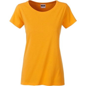 James & Nicholson Klasické dámske tričko z biobavlny 8007 Zlato žltá