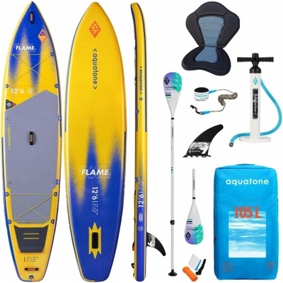 AquaTone Стендъп падъл борд Aquatone Flame 3.0 Touring 12'6" каяк комплект (TS-362DK)