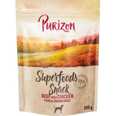 Purizon Superfoods Snacks pre psov 100 g hovädzie s kuracím hráškom a brusnicami 100 g