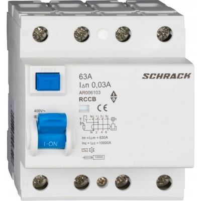 Schrack AMPARO Proudový chránič, 10kA, 63A, 4P, 30mA, AC