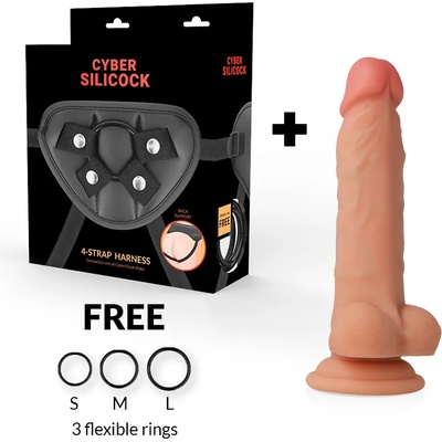 Cyber Silicock дилдо jude включени 3 ринга
