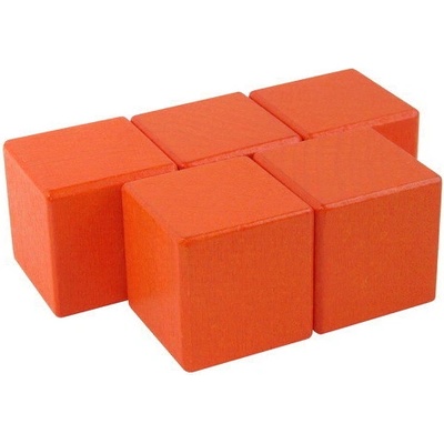 DrKO Dřevěná kostka 4 cm 1ks červenooranžová