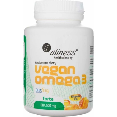 Aliness Vegan Omega 3 FORTE DHA 500 mg 60 veg. kapsúl