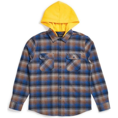 Brixton flanelová košela dlhý rukáv Bowery hood navy/gold