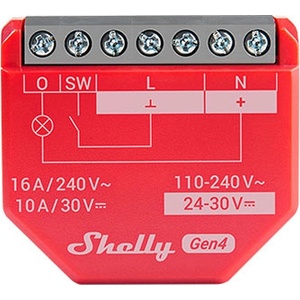 Shelly Смарт реле Shelly - 1PM Gen4, 16A, с измерване, червено (3800238070717)