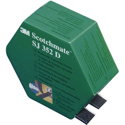 3M SJ 352D Scotchmate pásek se suchým zipem, lepicí, háčková a flaušová část, (d x š) 5000 mm x 25.4 mm, černá, 1 pár