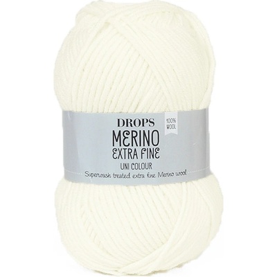 Příze DROPS Merino Extra Fine uni color 01 - přírodní