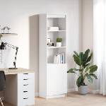 vidaXL Висок шкаф, бял, 50x35x180 cм инженерно дърво (3328462)