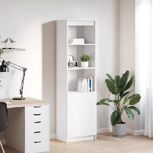 vidaXL Висок шкаф, бял, 50x35x180 cм инженерно дърво (3328462)