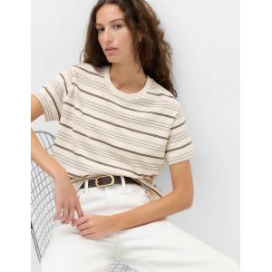 Marks & Spencer Тениска на райета от чист памук Marks & Spencer жълта Marks & Spencer | Zhalt | ЖЕНИ | 8